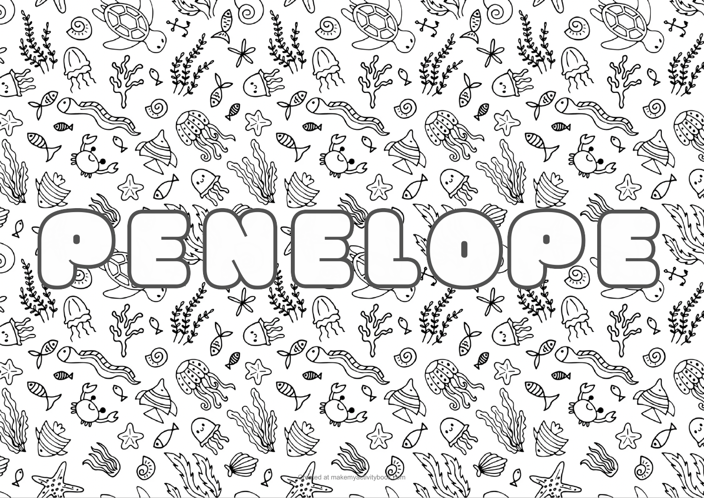 Penelope sea colouring sheet