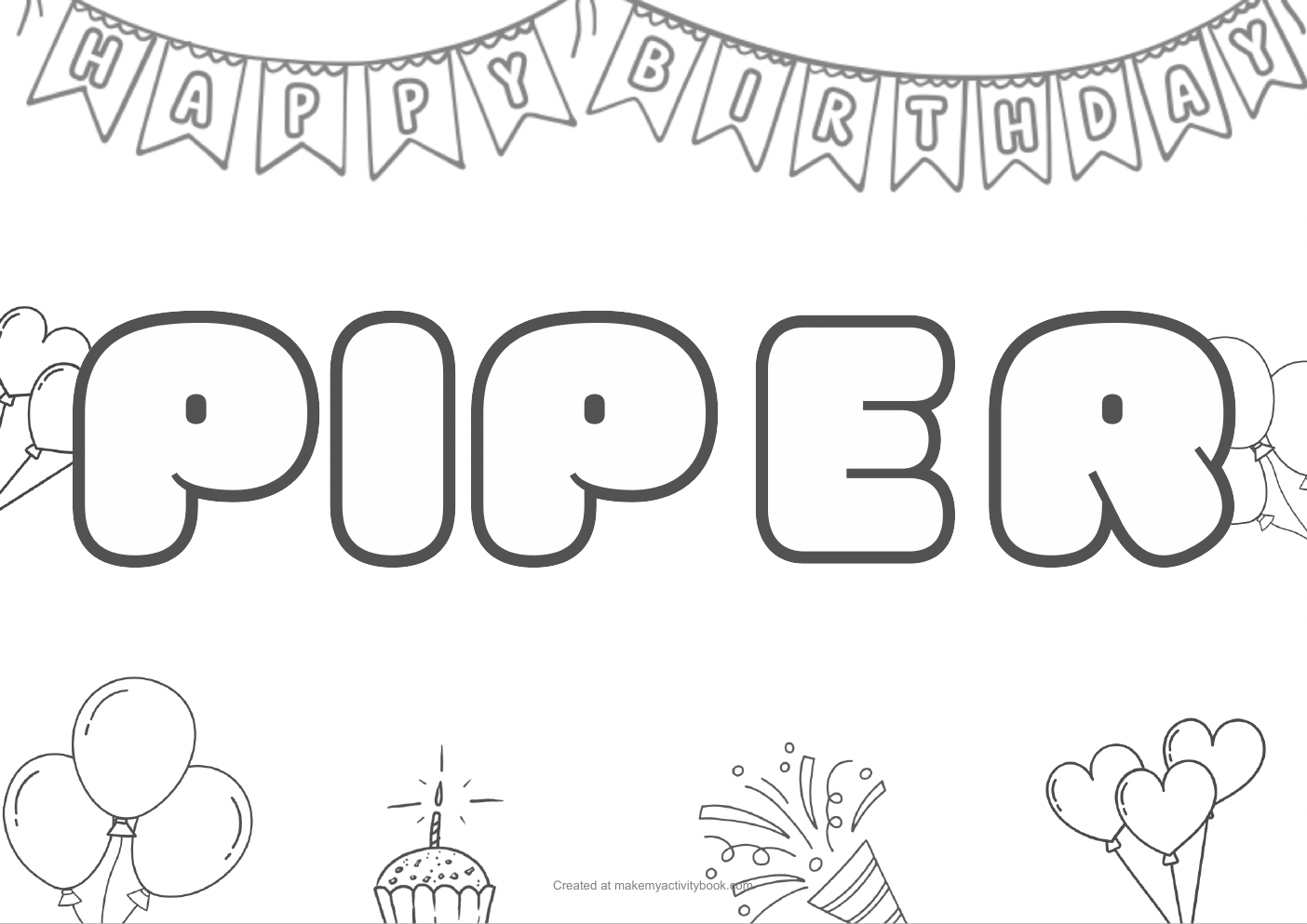 Piper birthday colouring sheet