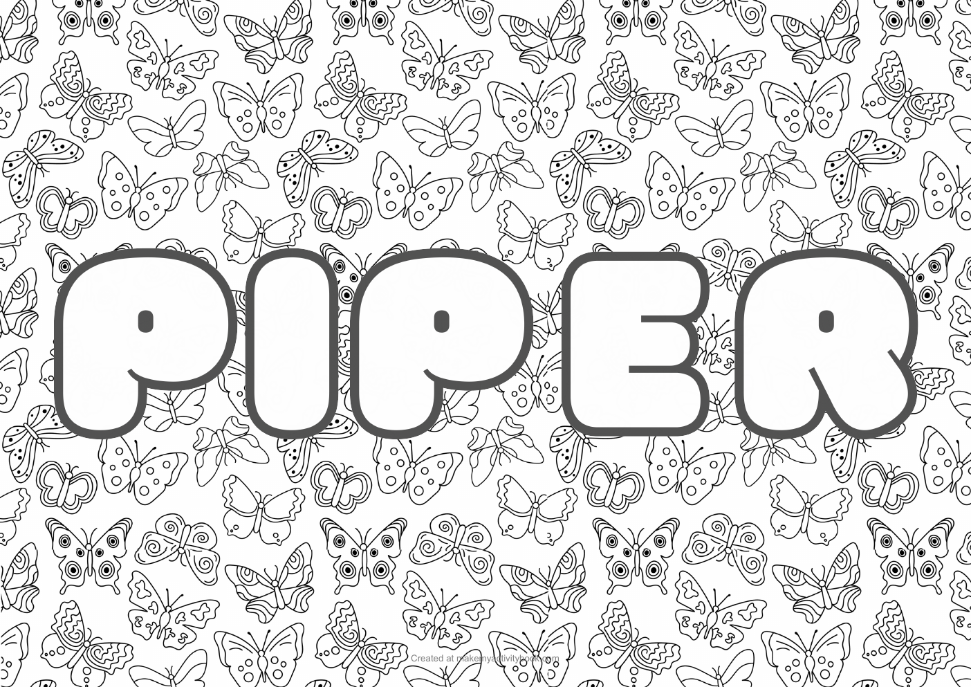 Piper butterflies colouring sheet