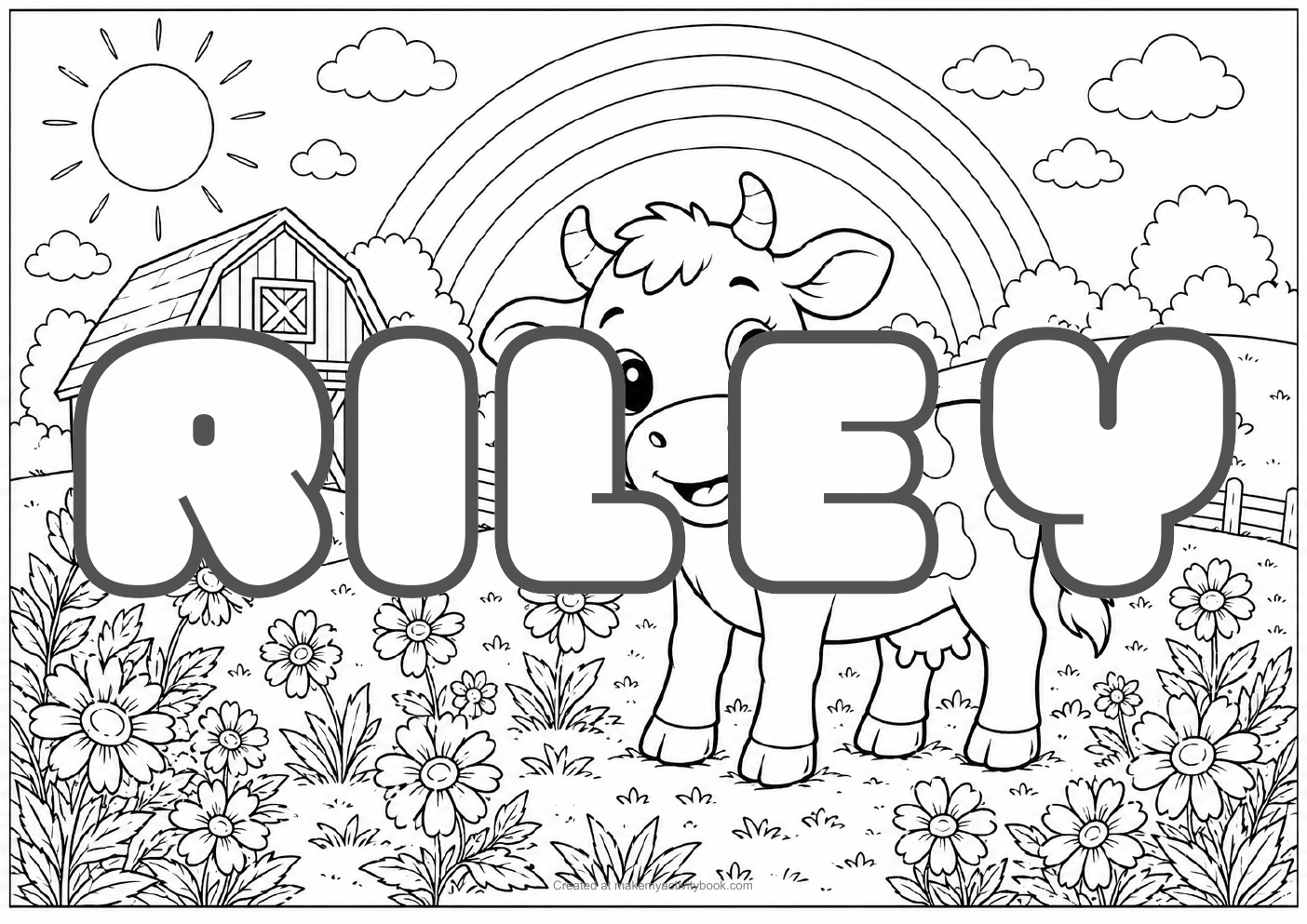Riley farm colouring sheet