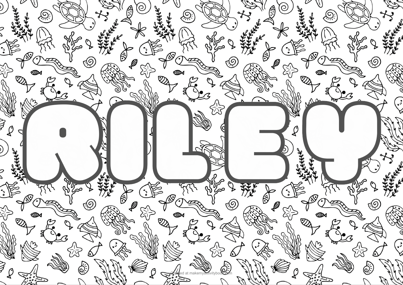 Riley sea colouring sheet