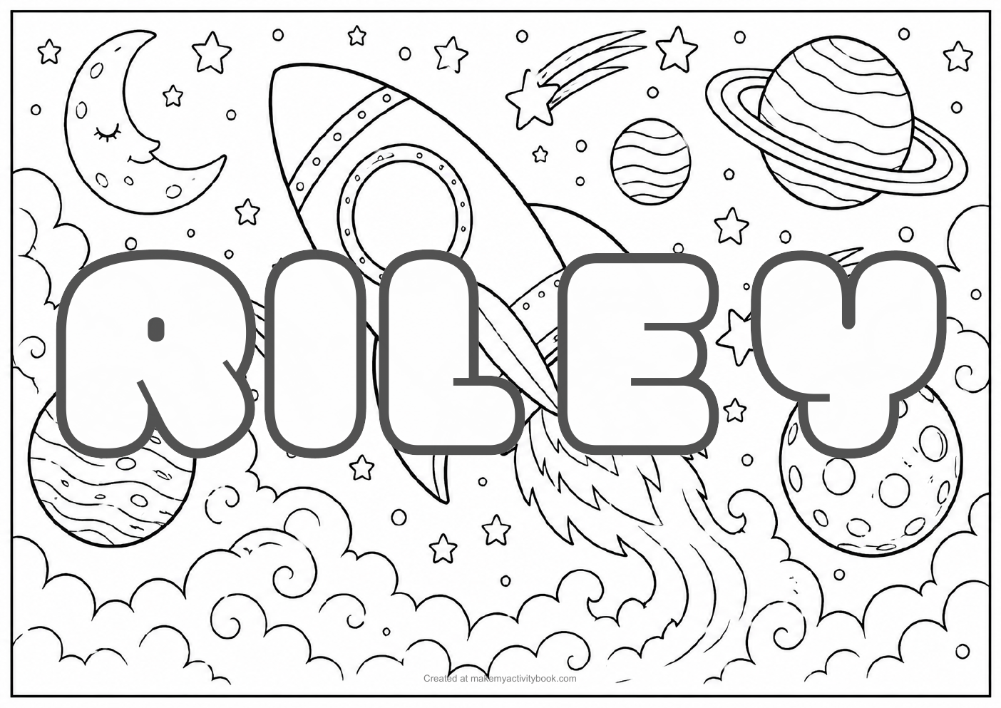 Riley space colouring sheet