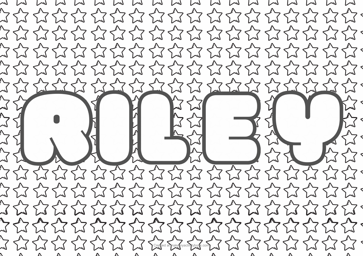 Riley stars colouring sheet