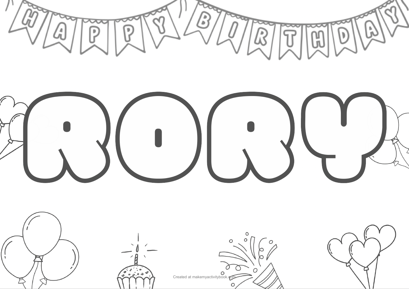 Rory birthday colouring sheet