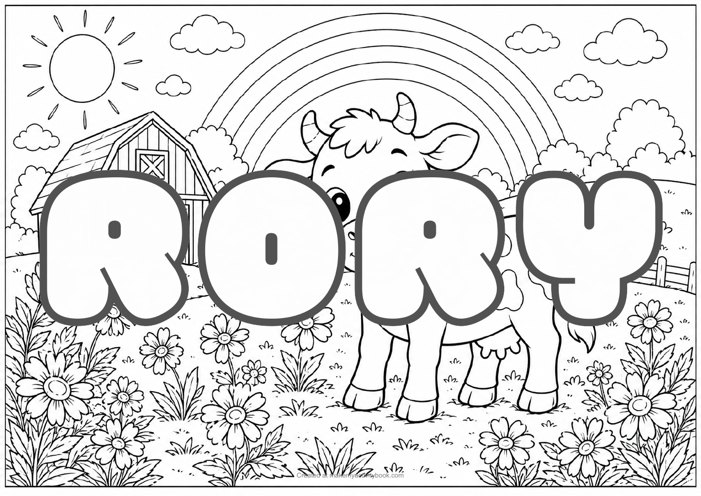 Rory farm colouring sheet