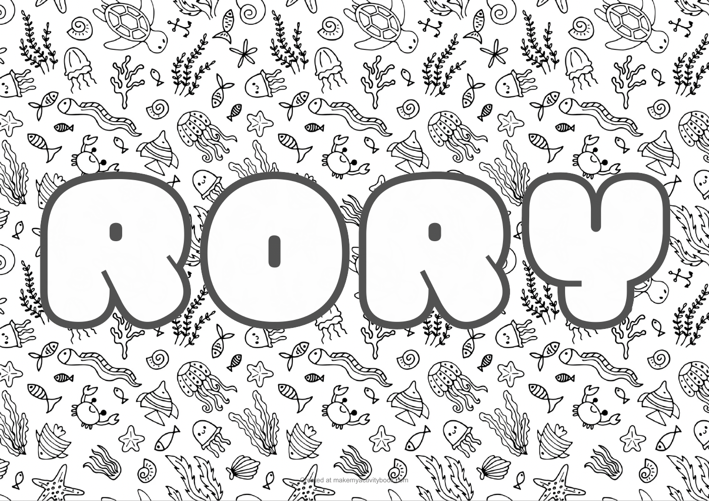 Rory sea colouring sheet