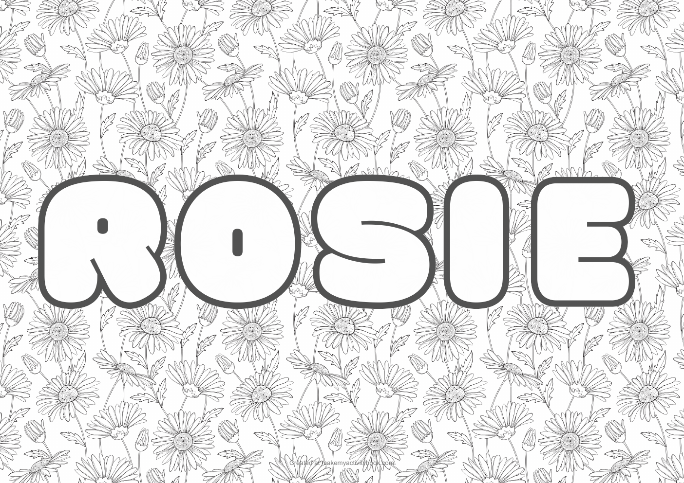 Rosie flowers colouring sheet