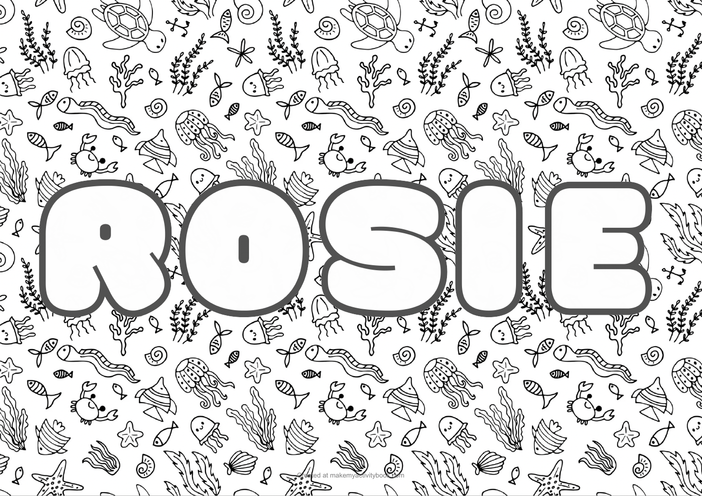 Rosie sea colouring sheet