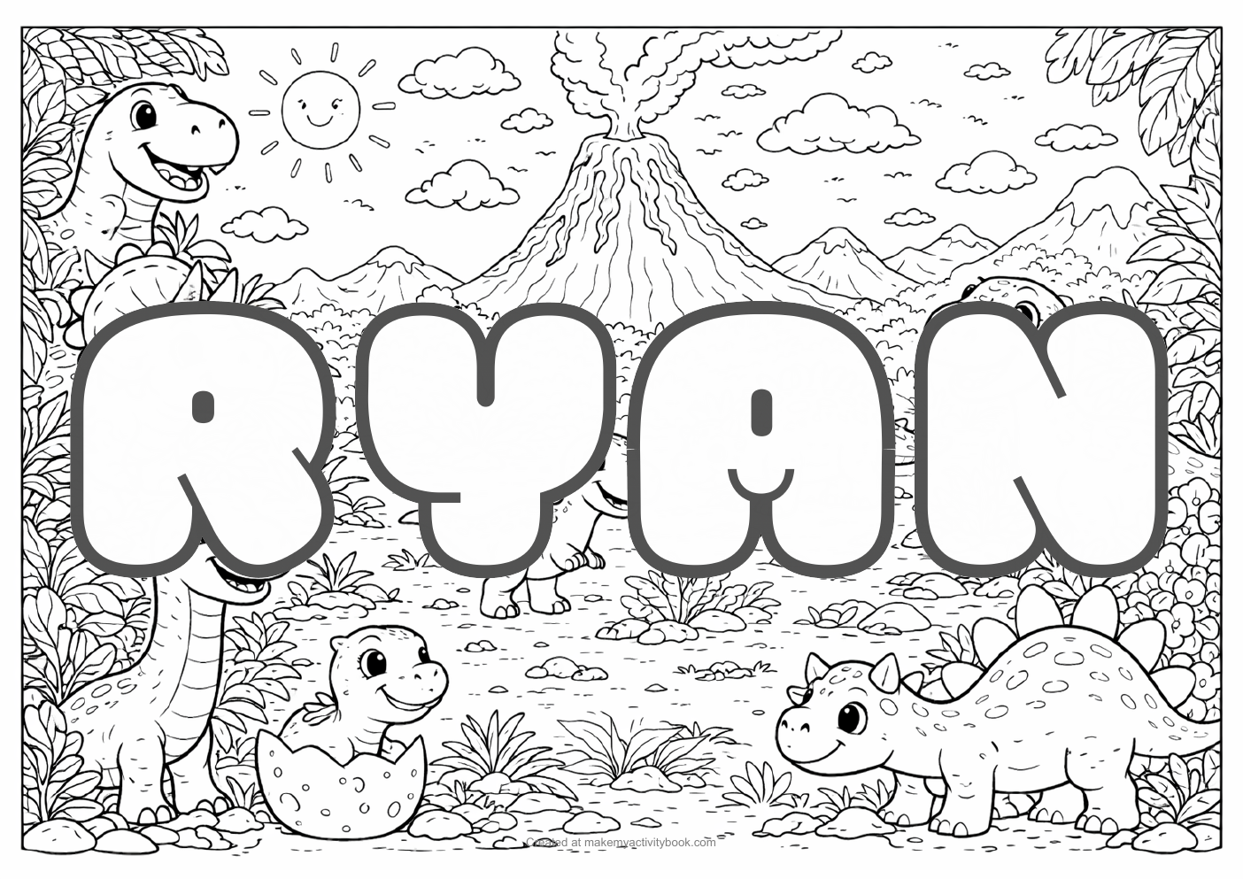 Ryan dinosaur colouring sheet