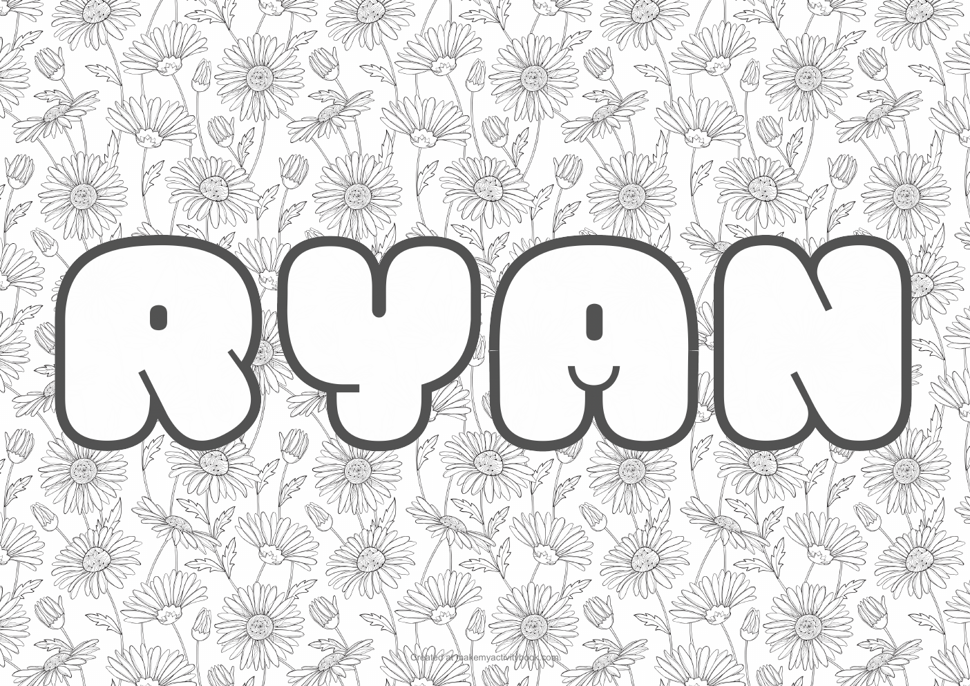 Ryan flowers colouring sheet