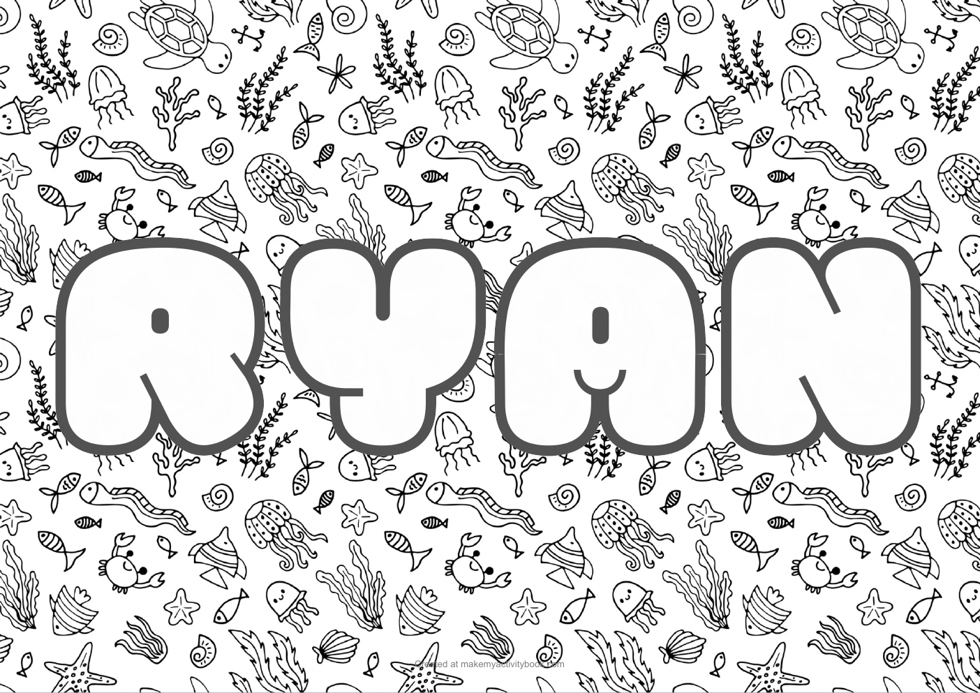Ryan sea colouring sheet