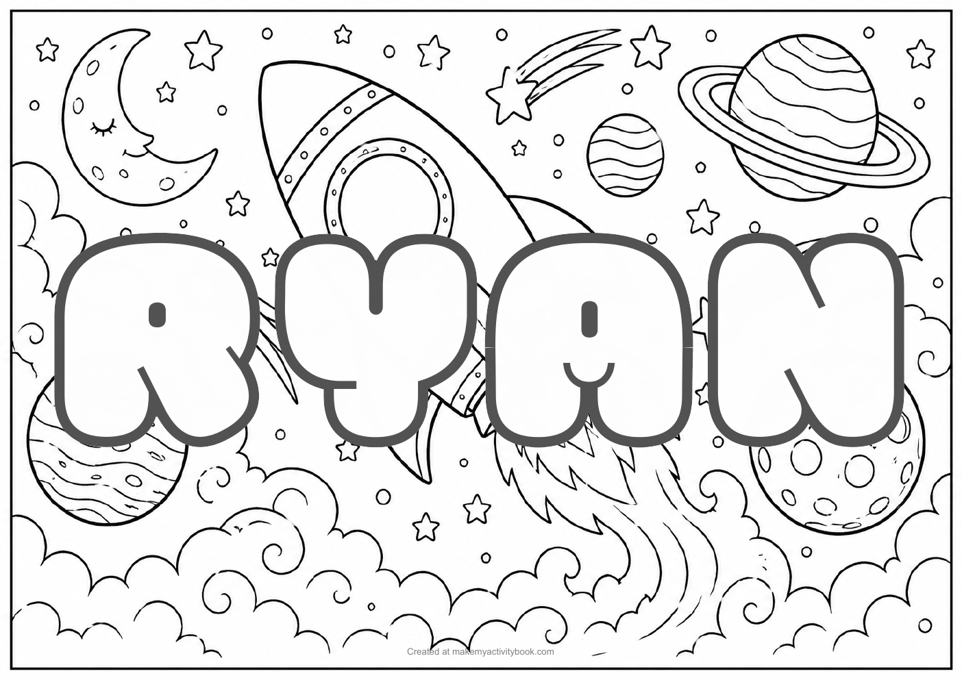 Ryan space colouring sheet