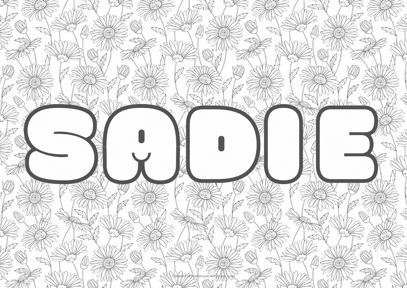 Sadie flowers colouring sheet
