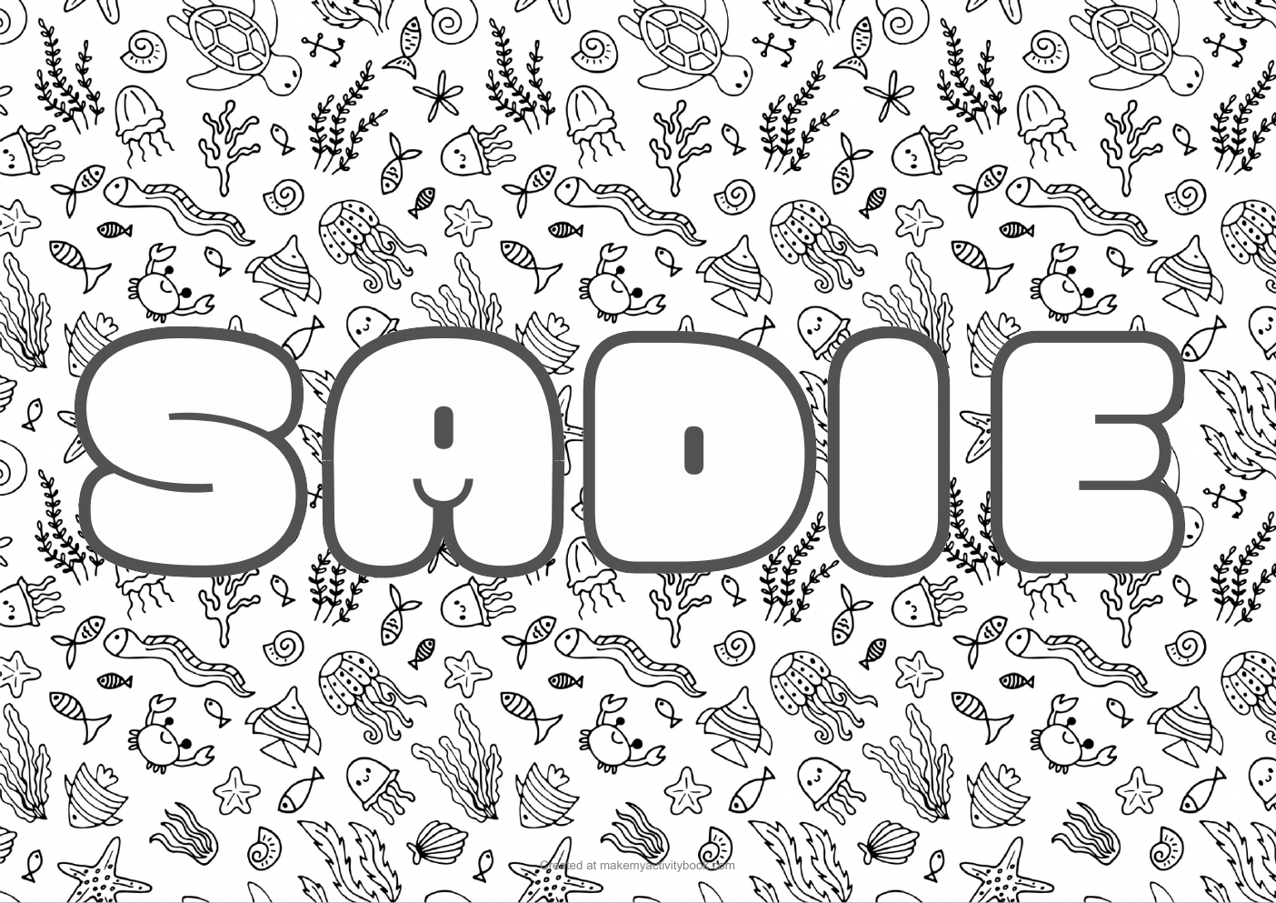 Sadie sea colouring sheet