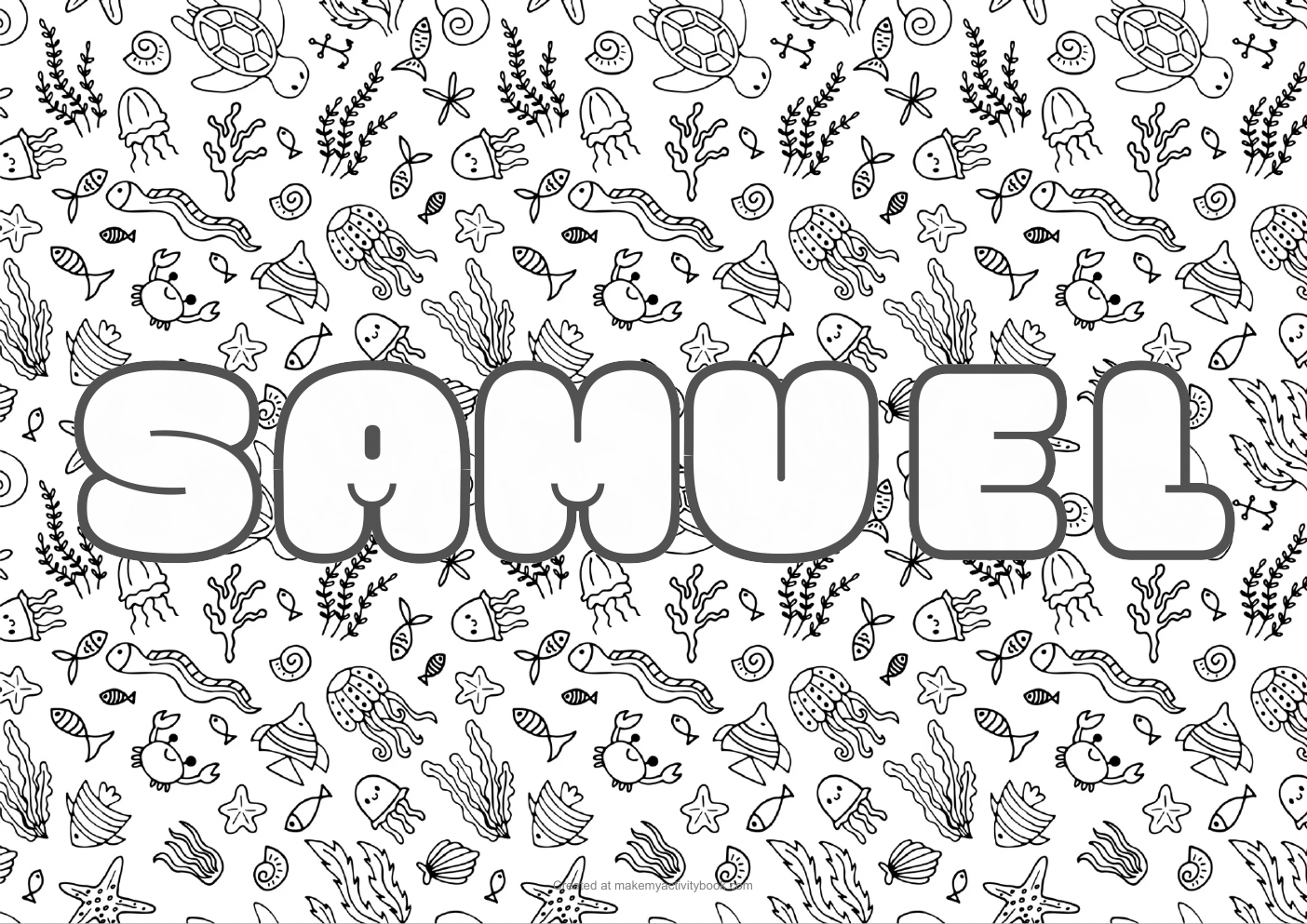 Samuel sea colouring sheet