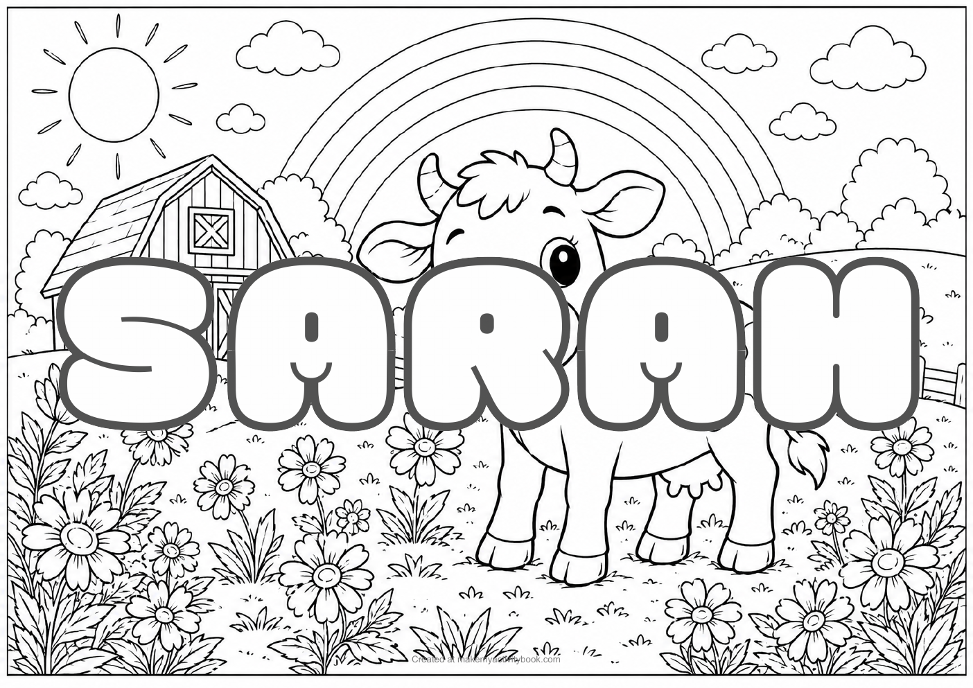Sarah farm colouring sheet