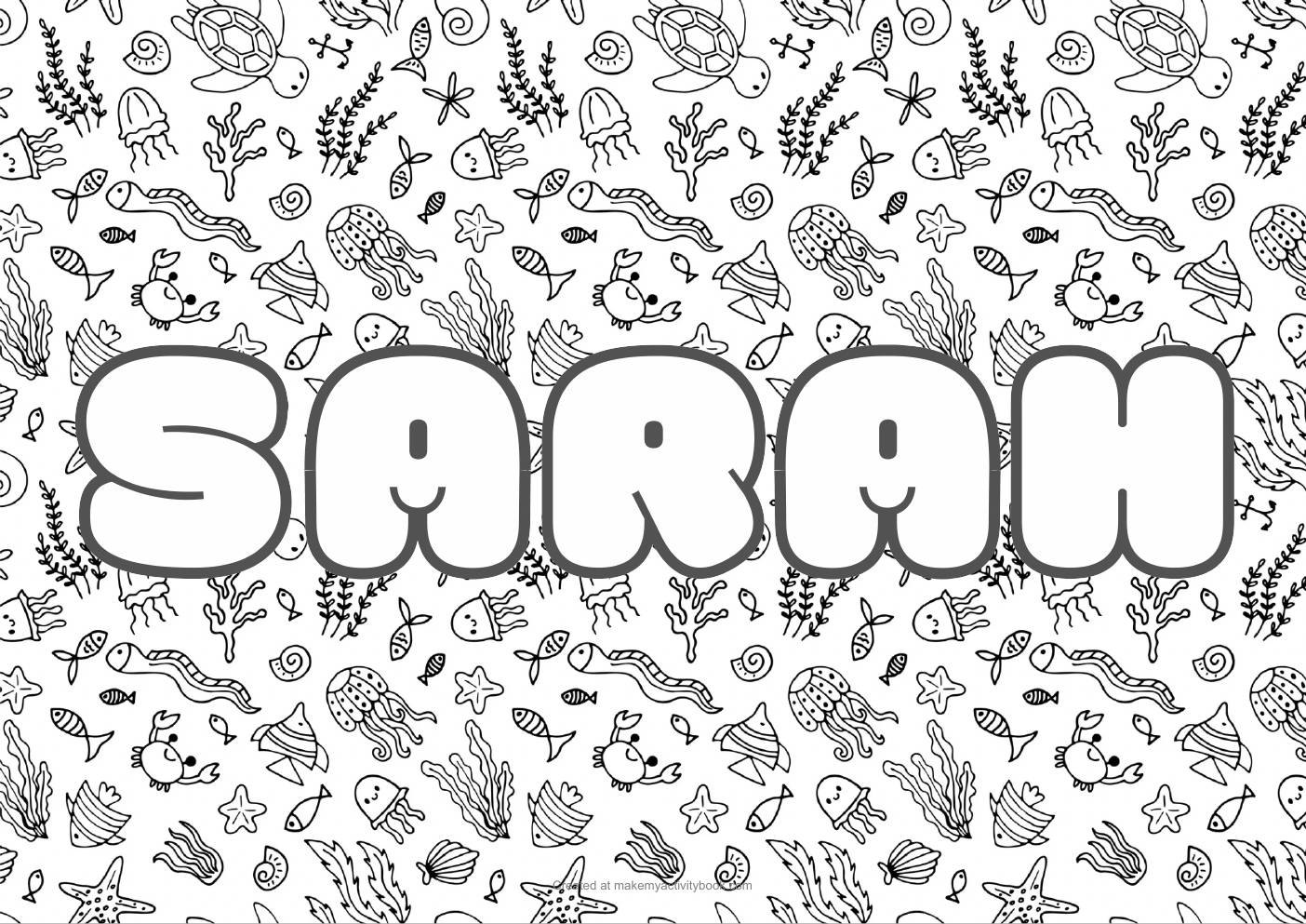 Sarah sea colouring sheet