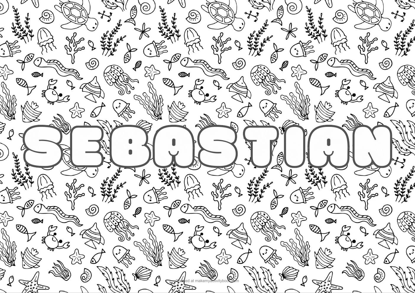 Sebastian sea colouring sheet