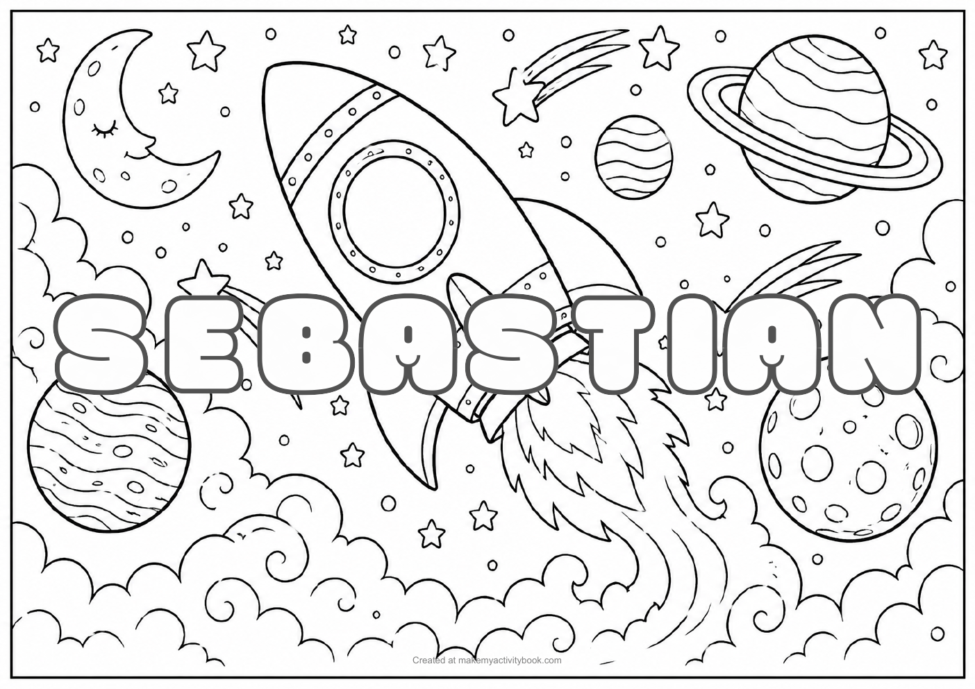 Sebastian space colouring sheet