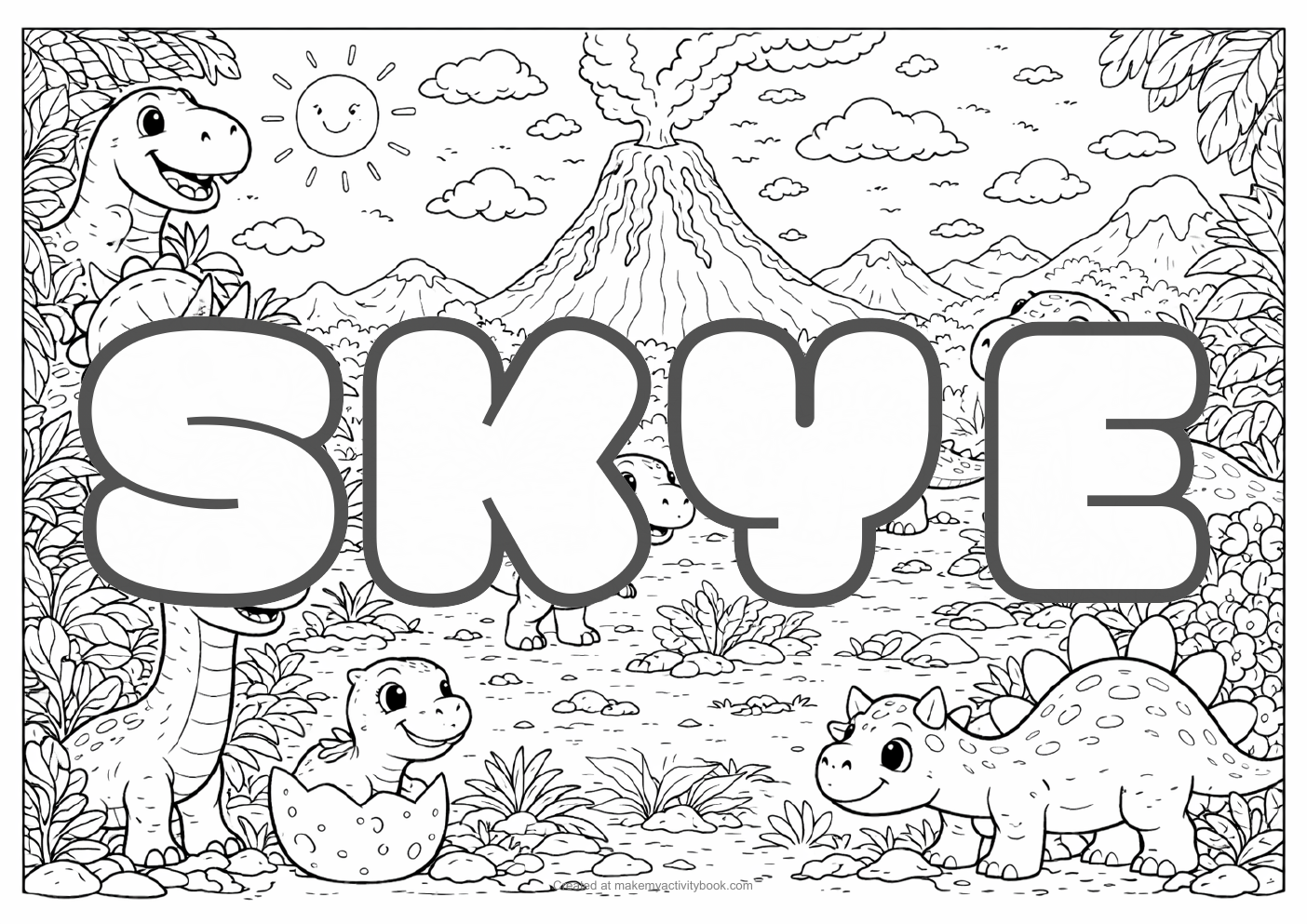 Skye dinosaur colouring sheet