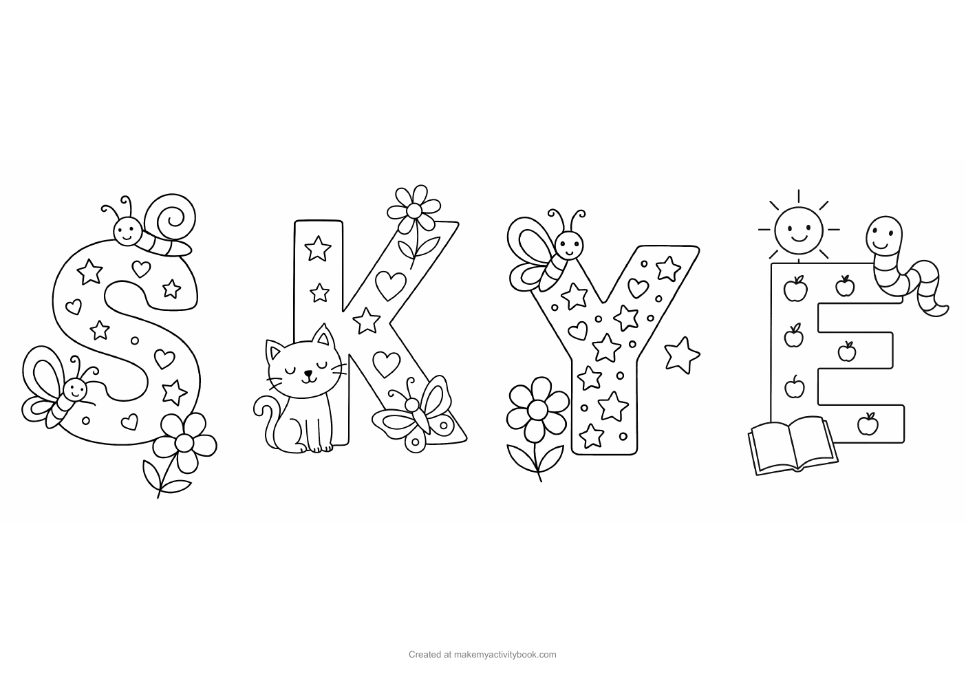 Skye letters colouring sheet