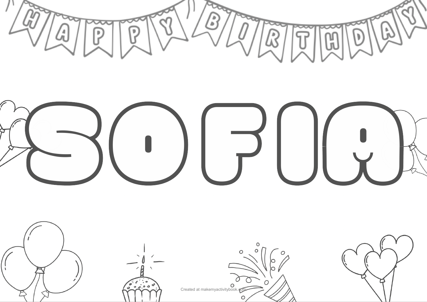 Sofia birthday colouring sheet