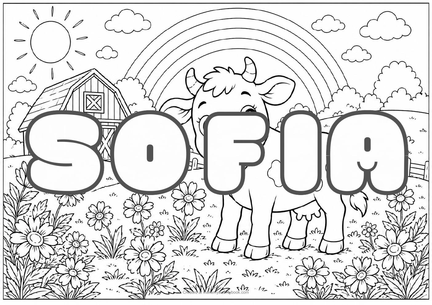 Sofia farm colouring sheet