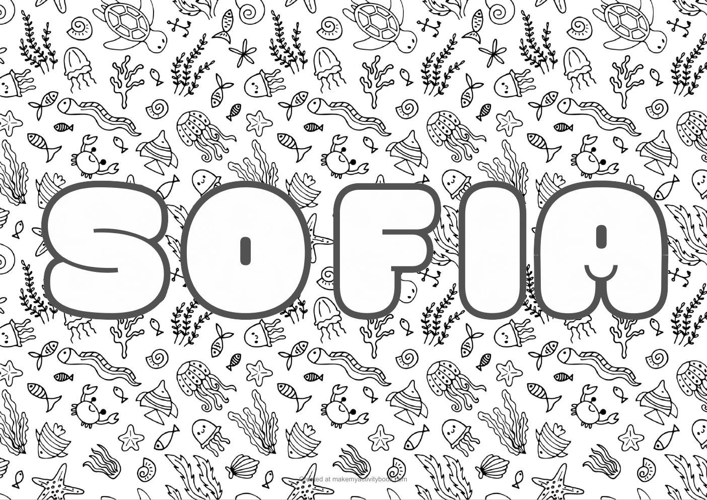 Sofia sea colouring sheet