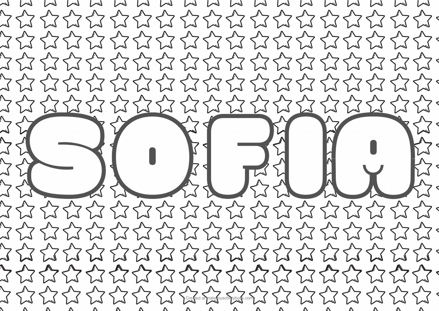 Sofia stars colouring sheet