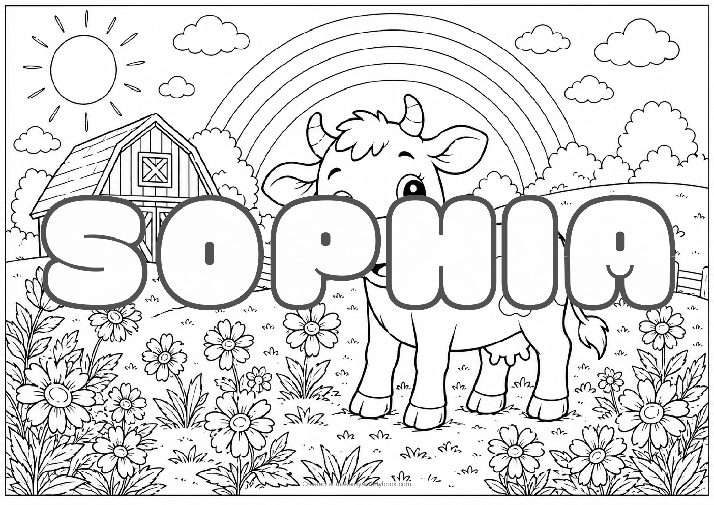 Sophia farm colouring sheet