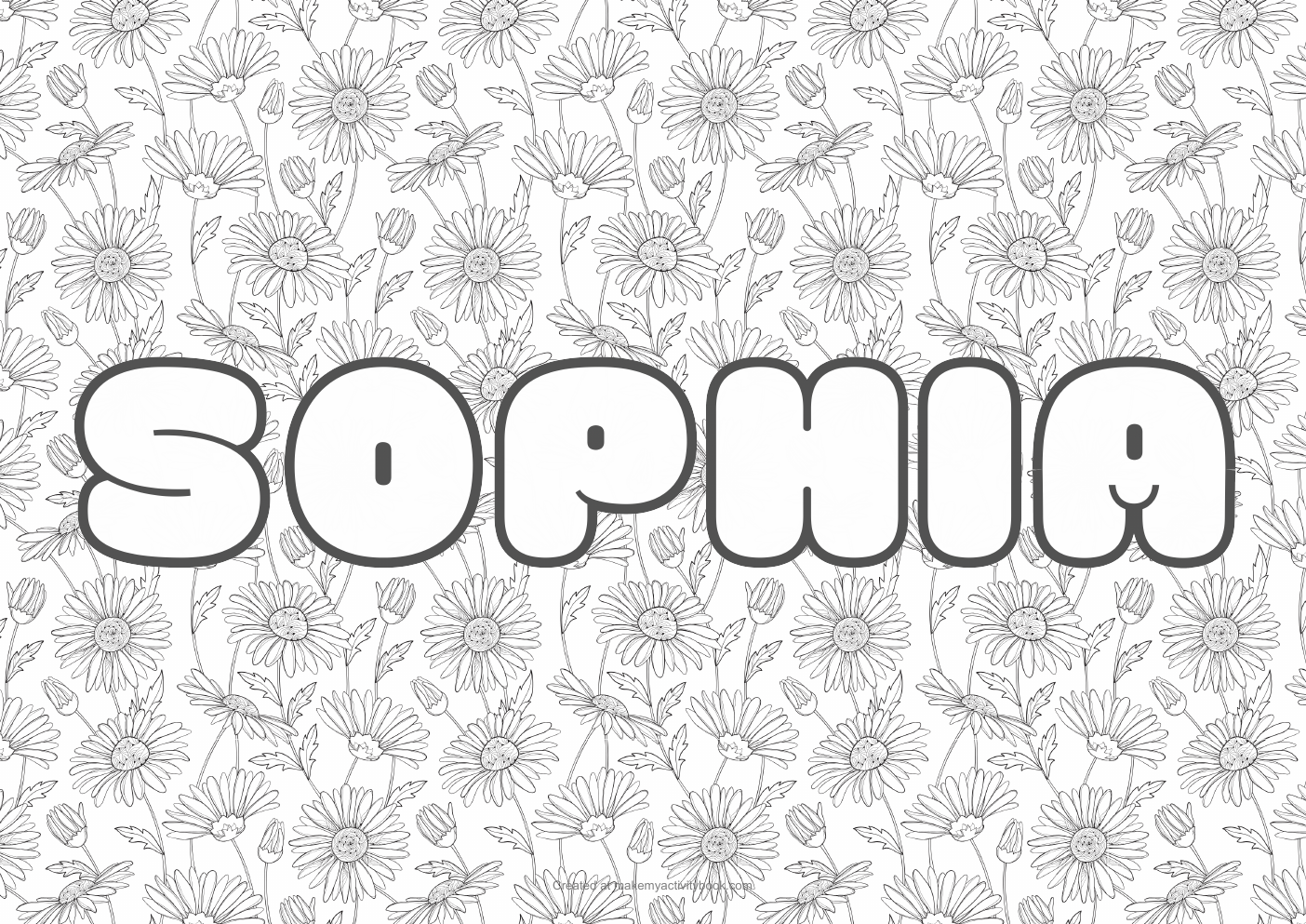 Sophia flowers colouring sheet