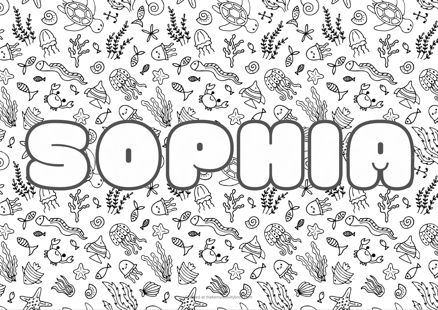 Sophia sea colouring sheet