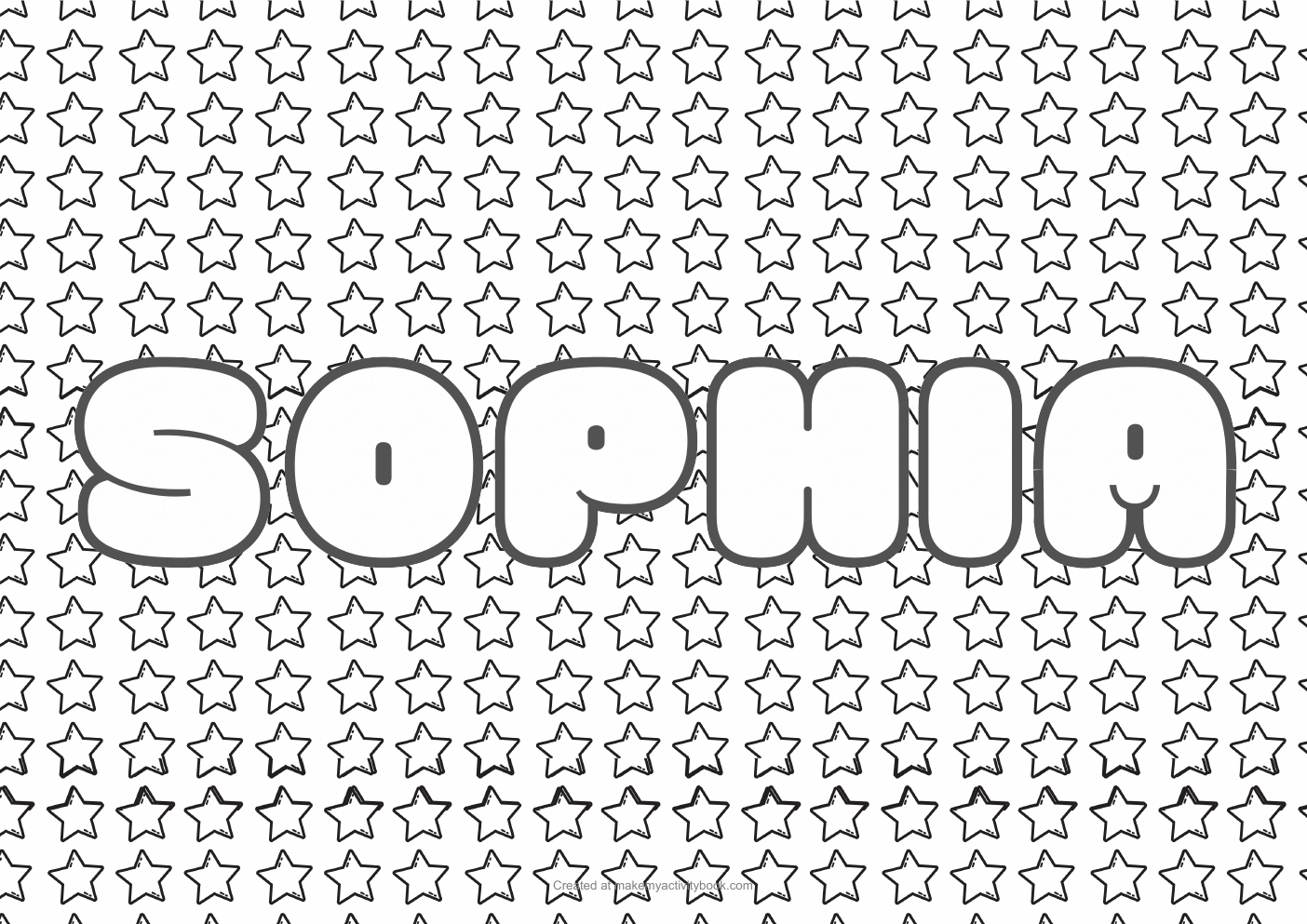 Sophia stars colouring sheet