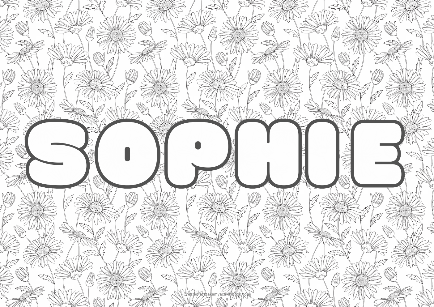 Sophie flowers colouring sheet