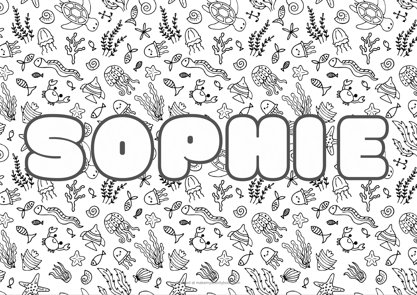 Sophie sea colouring sheet