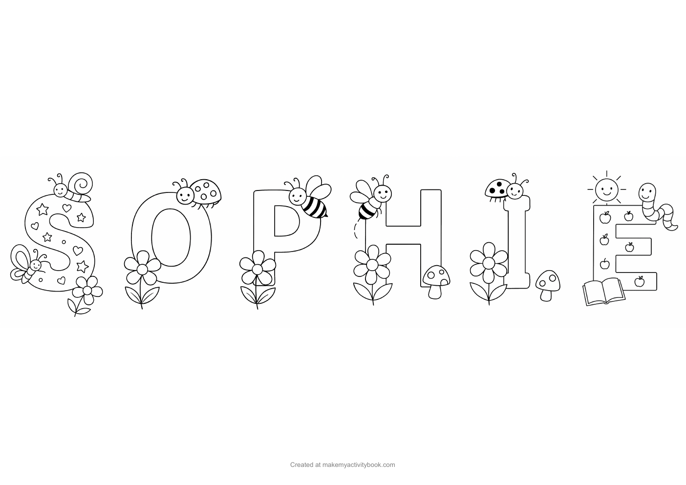 Sophie letters colouring sheet