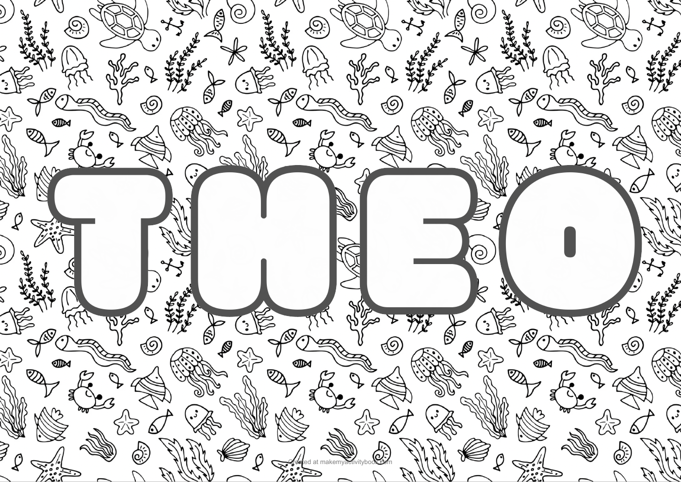 Theo sea colouring sheet