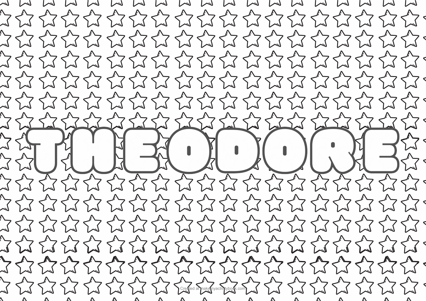 Theodore stars colouring sheet