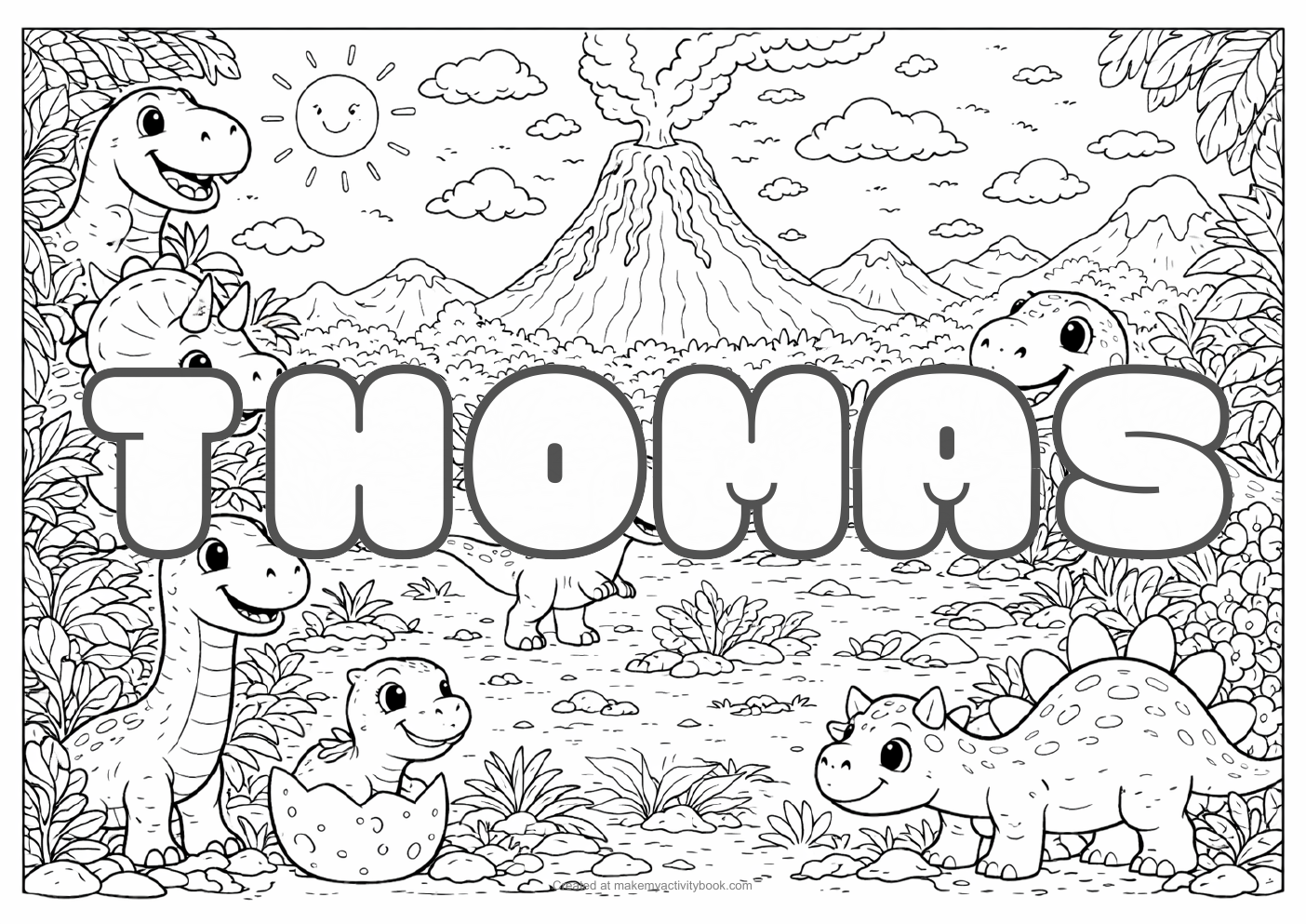 Thomas dinosaur colouring sheet