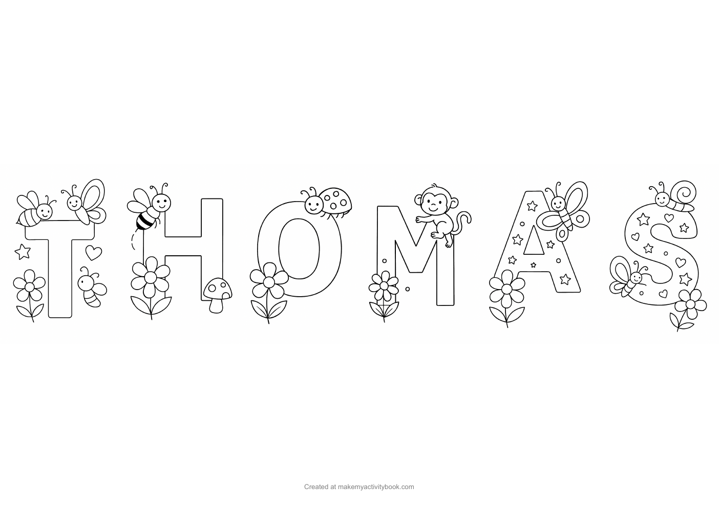 Thomas letters colouring sheet