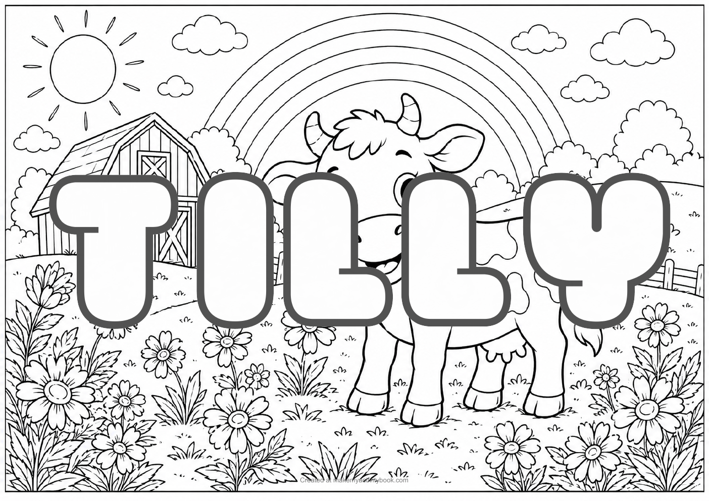 Tilly farm colouring sheet
