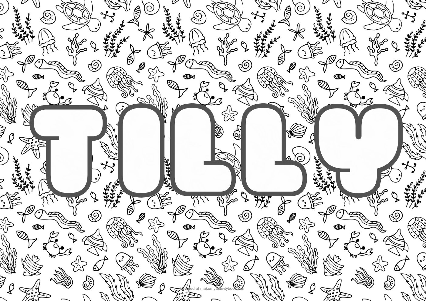 Tilly sea colouring sheet