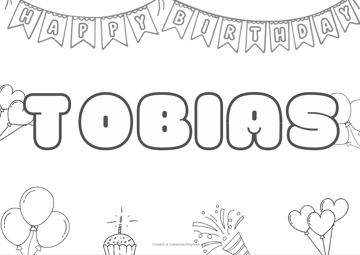 Tobias birthday colouring sheet
