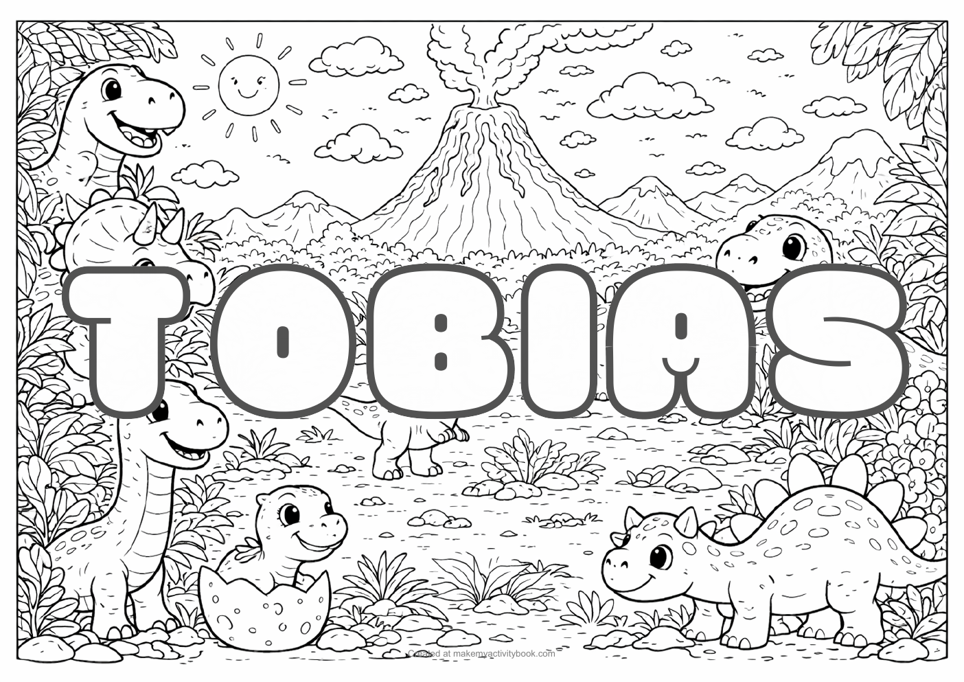 Tobias dinosaur colouring sheet