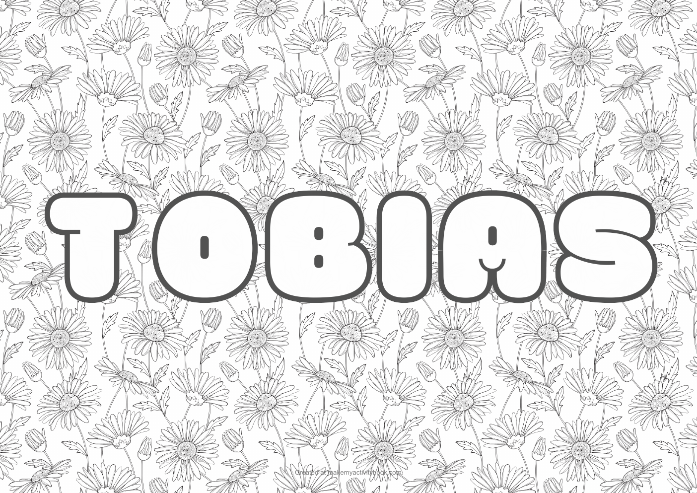 Tobias flowers colouring sheet