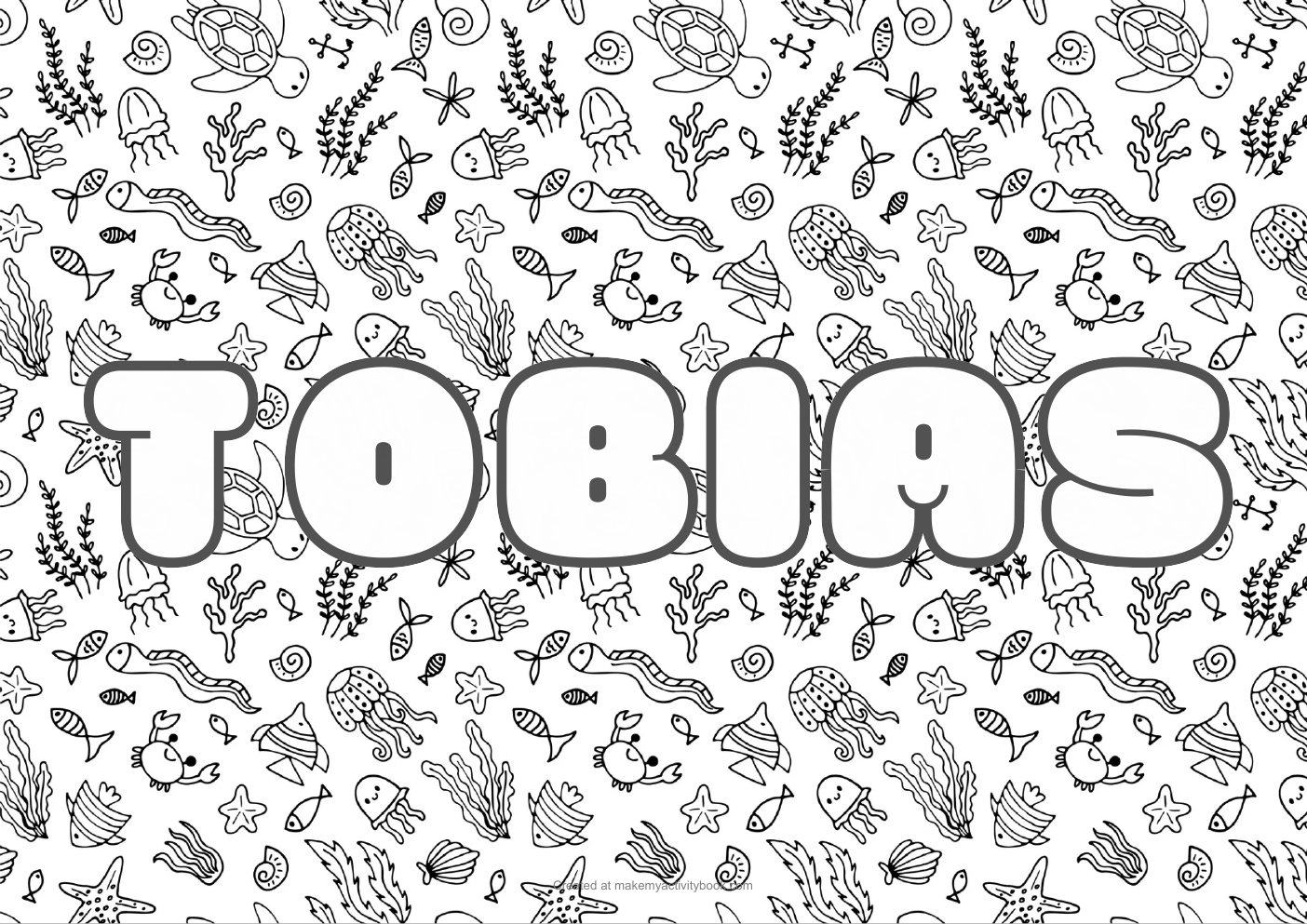 Tobias sea colouring sheet