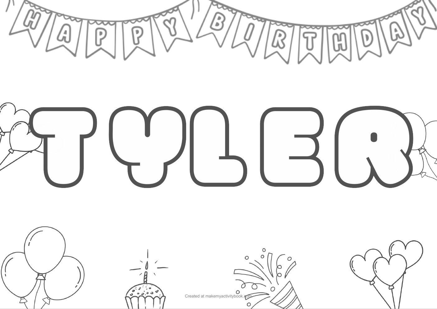 Tyler birthday colouring sheet