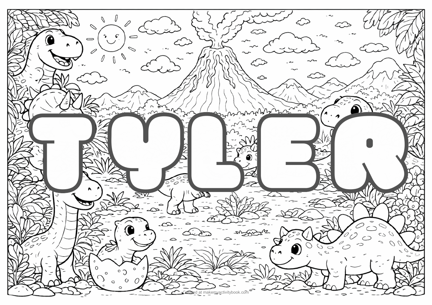 Tyler dinosaur colouring sheet