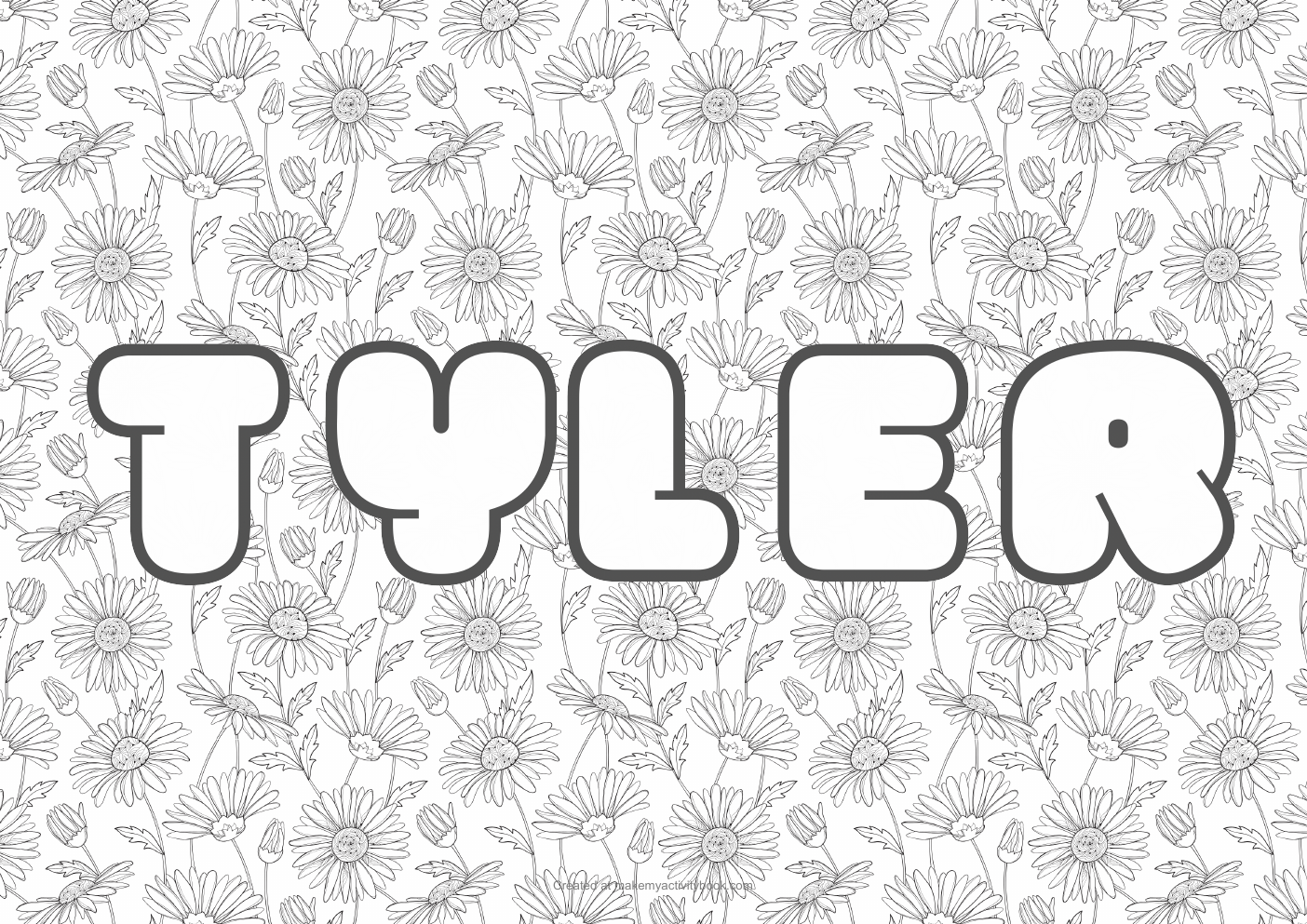 Tyler flowers colouring sheet