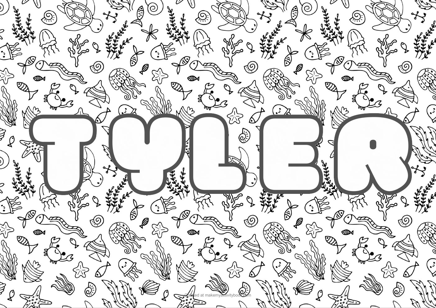 Tyler sea colouring sheet